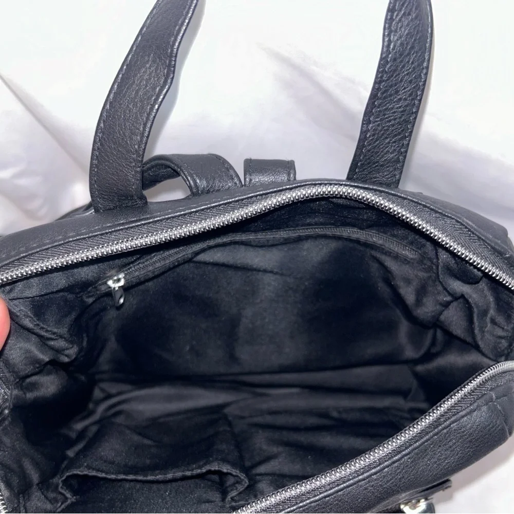 Purse Backpack Small Leather Faux Bag Zipper Storage Adjustable Strap Top Handle